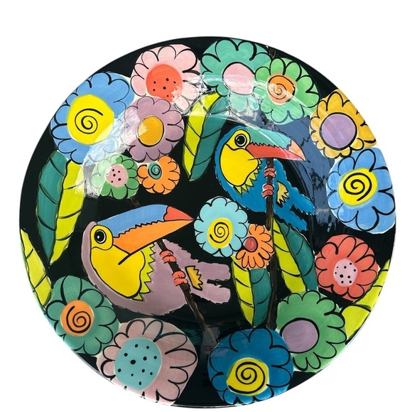 Vibrant Masterpiece: Hand-Painted Ceramic Bowl by Fiona Collins - Picture 2 of 11